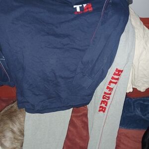Tommy Hilfiger Navy Pullover with Grey Joggers and Red Logo
